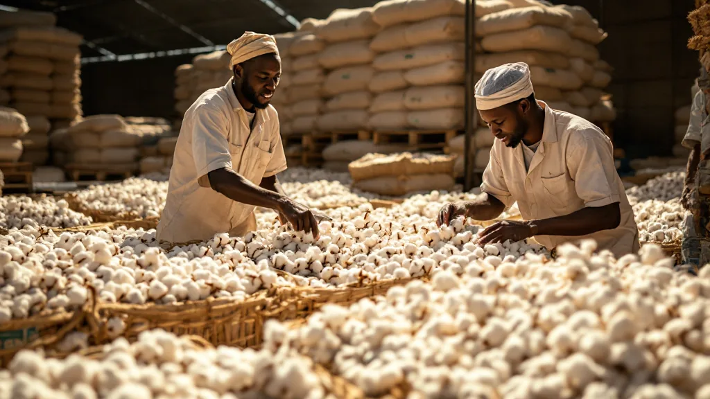 Cotone fioccato in lavorazione, filiera Burkina Faso